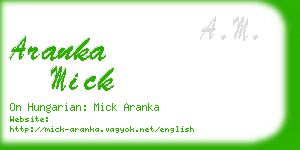 aranka mick business card